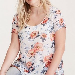 TORRID 4 4X Chiffon Keyhole Back Blouse Top